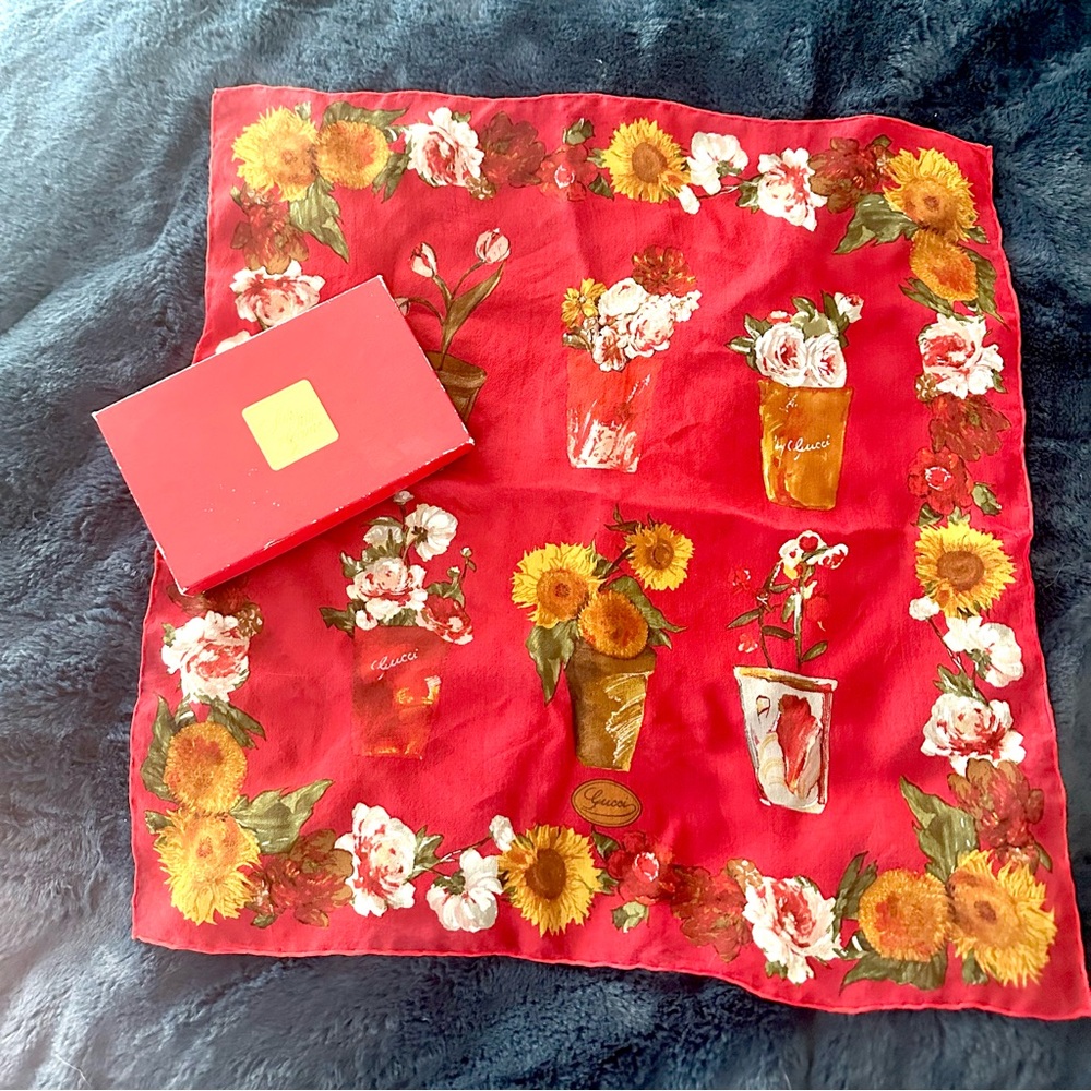 Gucci Floral Blooms Sheer Scarf Bandanna
